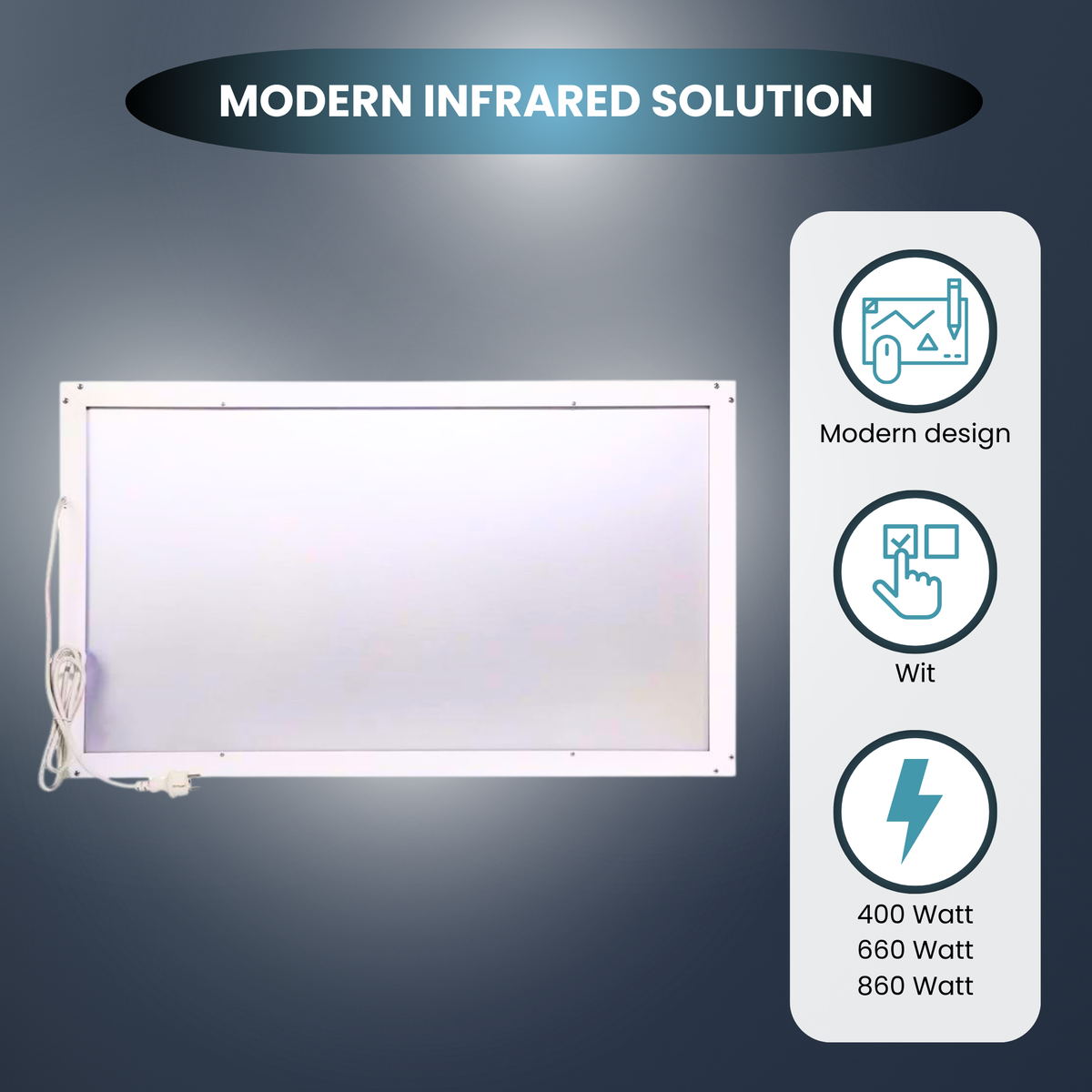 Infra Heating H4 Exclusive Serie Infraroodpaneel 59 x 59 – 400 W