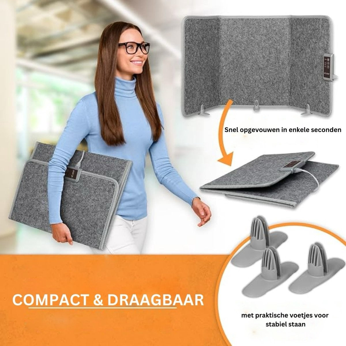 Infra Heating Flex+ Compact Vouwbaar Mobiel Infraroodpaneel (165W) – Efficiënte Verwarming op Maat