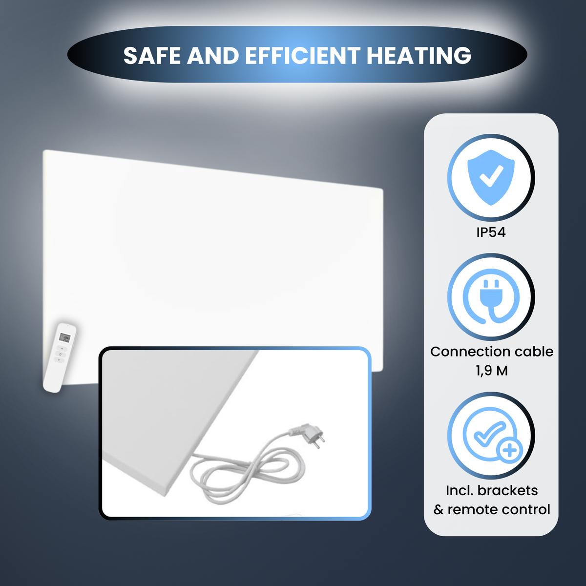 Infra Heating FR Serie infraroodpaneel 30 x 150 cm 500 W
