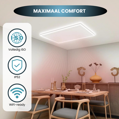Infra Heating HL Serie Wifi infraroodpaneel met LED verlichting 63 x 108 cm – 700 W