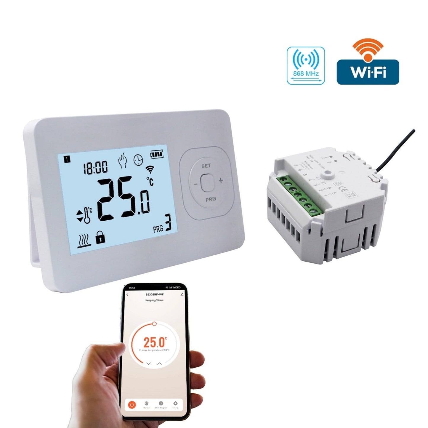 Infra Heating Wifi Basic draadloze programmeerbare thermostaat