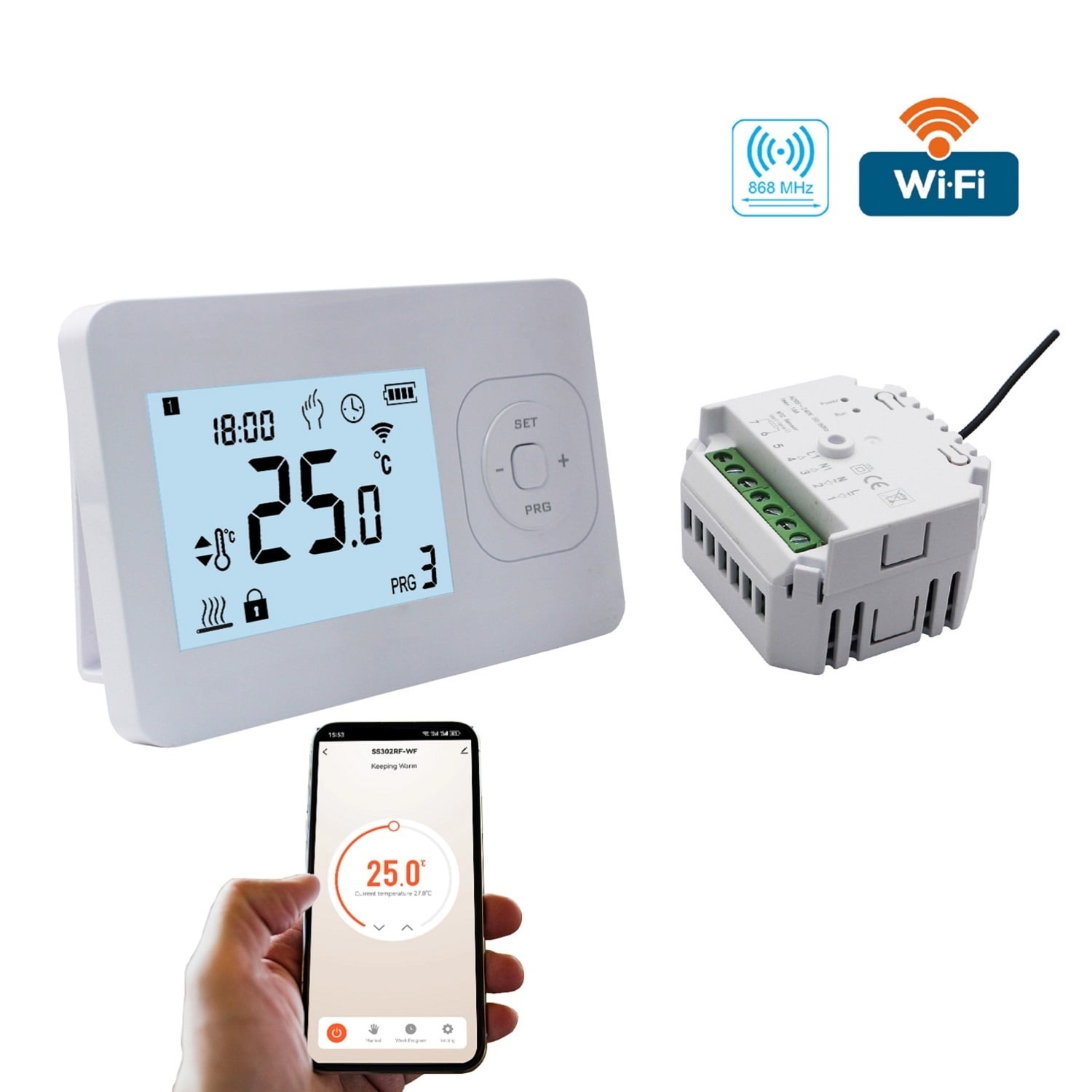 Infra Heating Wifi Basic draadloze programmeerbare thermostaat