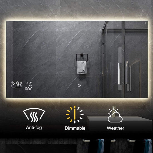 Infra Heating slimme infraroodspiegel met LED-verlichting 60 × 120 cm – 500 W