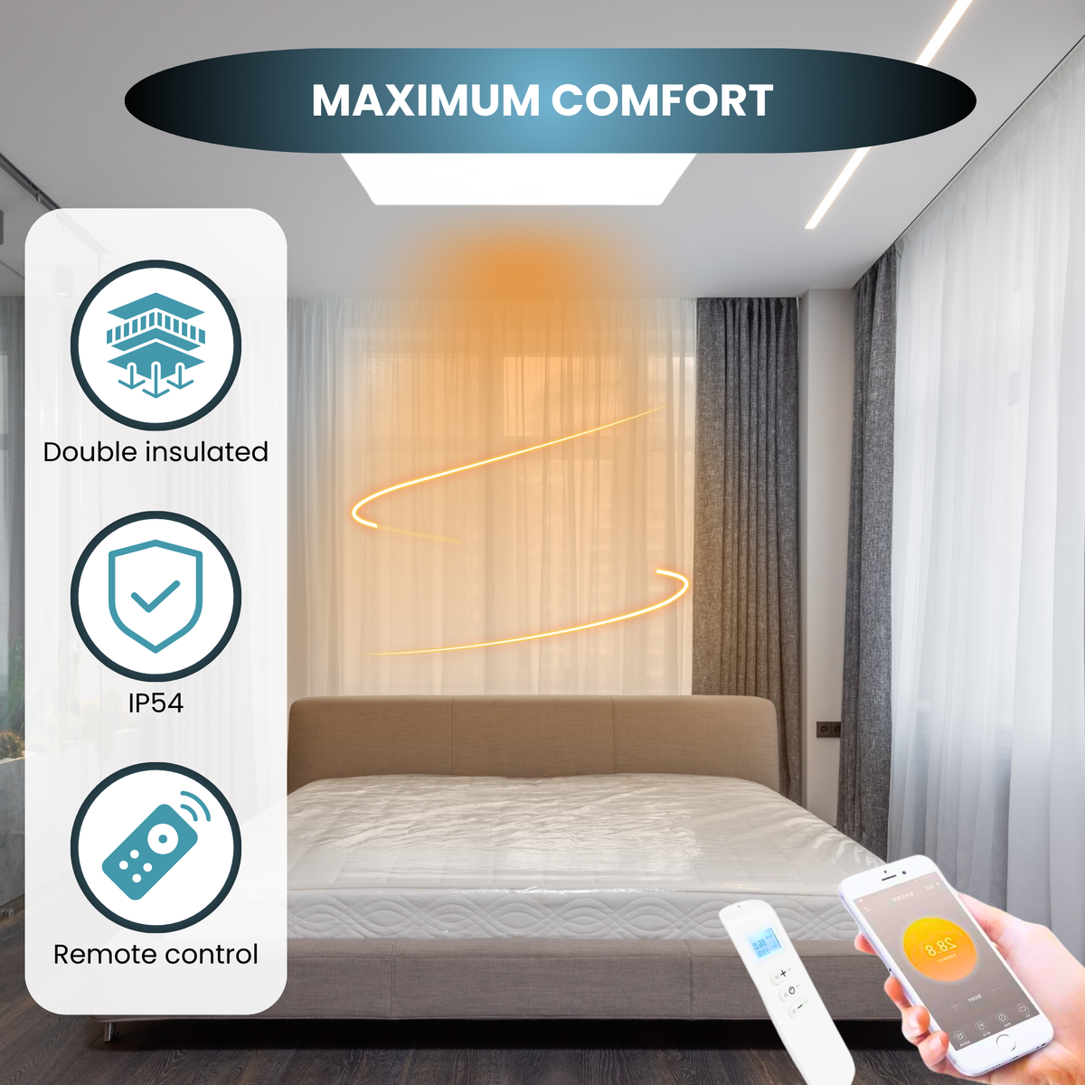 Infra Heating H4 Exclusive Serie infraroodpaneel 59 x 119 cm – 860 W