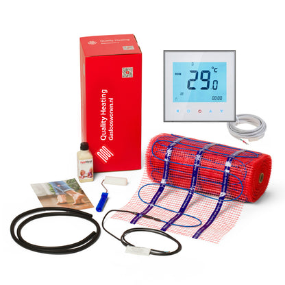 Infra Heating 200 W vloerverwarmingsmat set inclusief programmeerbare WiFi PRF-79 thermostaat